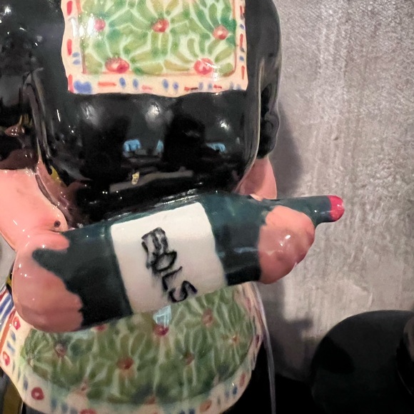 OLD HOLLAND NETHERLANDS WHISKEY DECANTER LADY HAND PAINTED W/ LIQUOR TAX STAMP - Picture 7 of 15